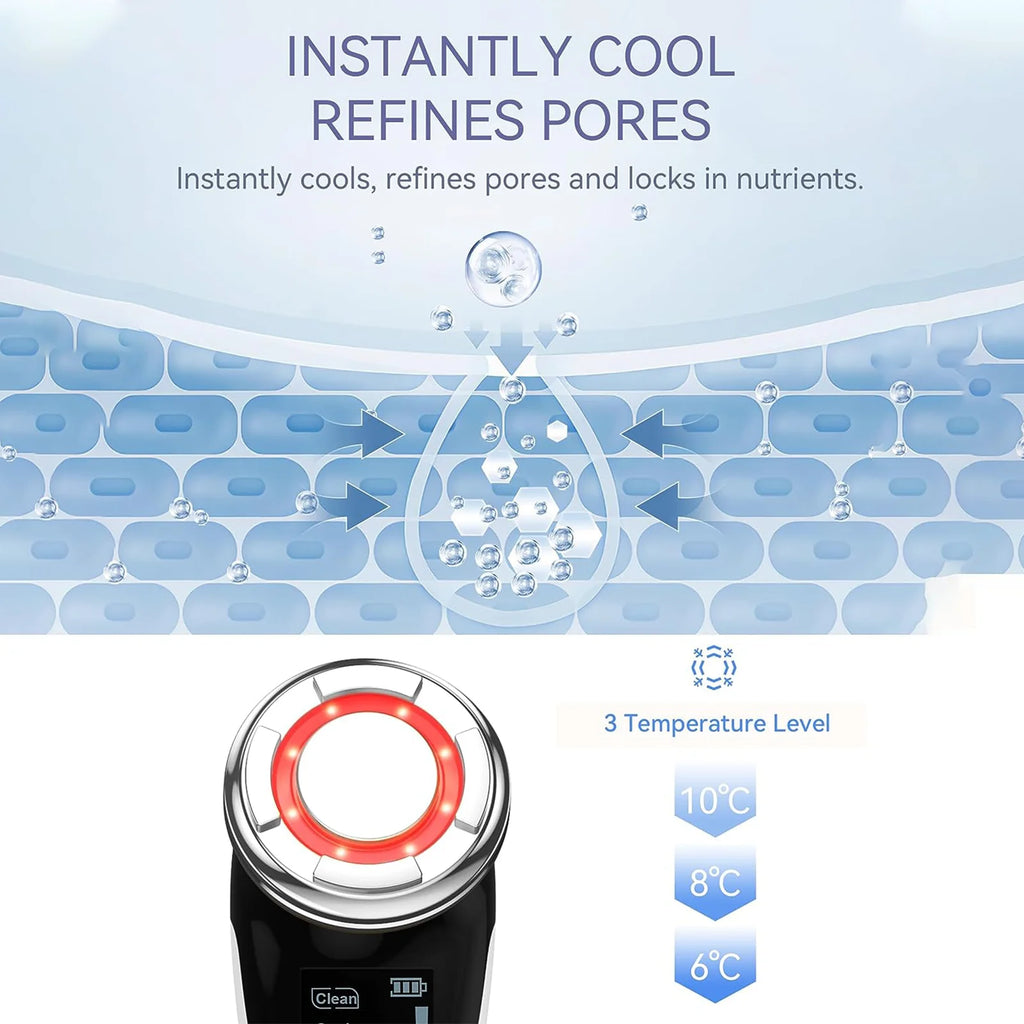 Appareil massage visage EMS & LED – Lifting, chaud/froid et soin raffermissant