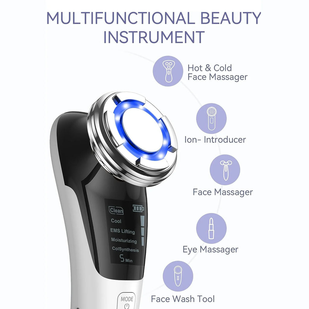 Appareil massage visage EMS & LED – Lifting, chaud/froid et soin raffermissant