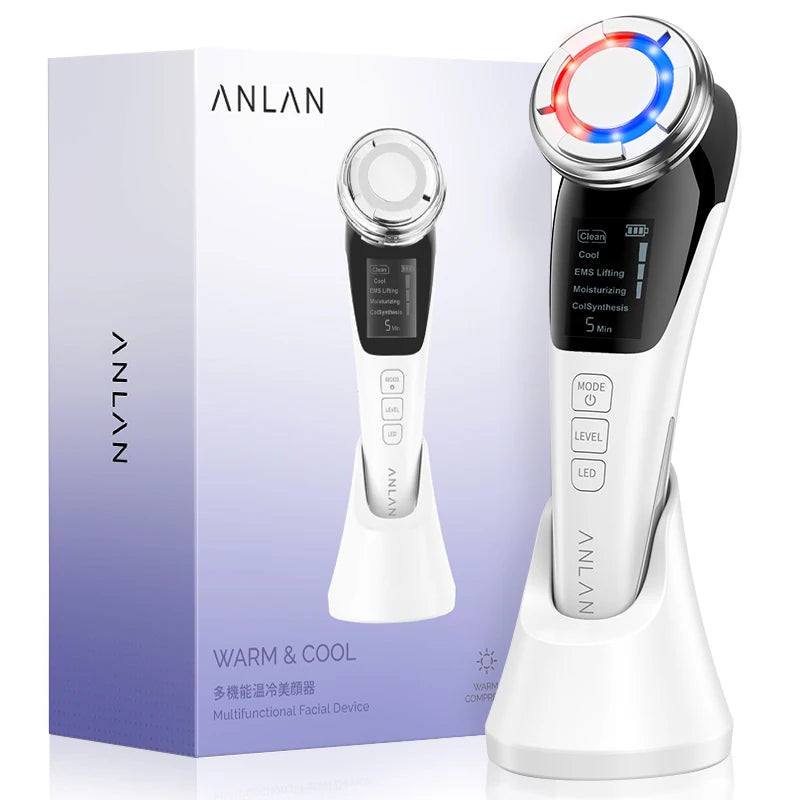 Appareil massage visage EMS & LED – Lifting, chaud/froid et soin raffermissant