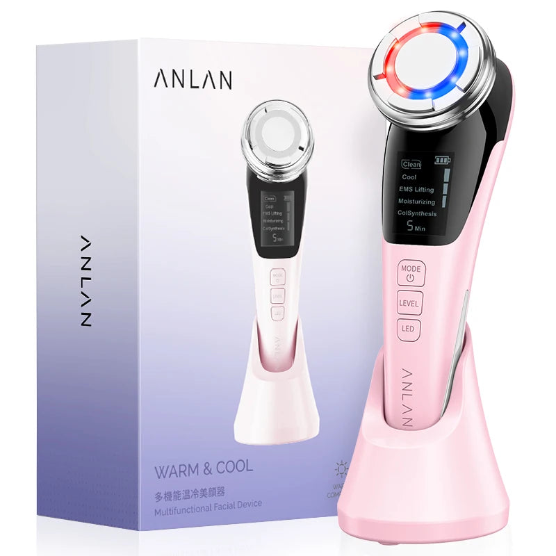 Appareil massage visage EMS & LED – Lifting, chaud/froid et soin raffermissant