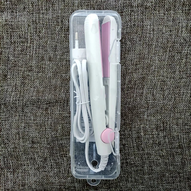 Mini fer à lisser & boucler 2-en-1 – Lisseur céramique compact, fer à friser portable