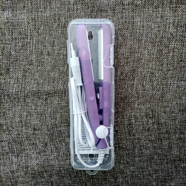 Mini fer à lisser & boucler 2-en-1 – Lisseur céramique compact, fer à friser portable