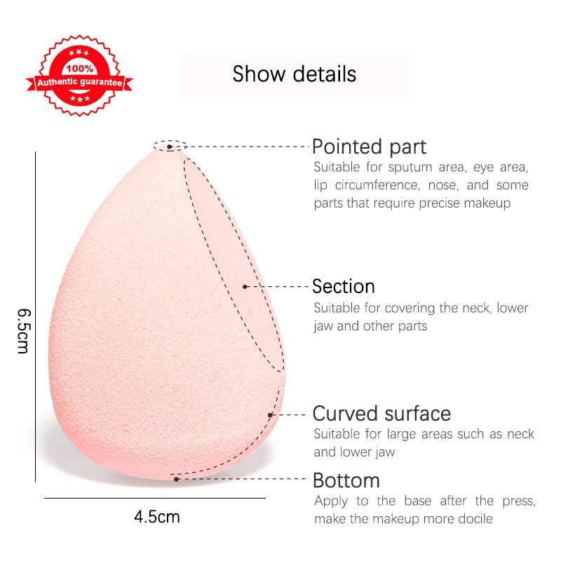 Éponge maquillage professionnelle – Application fond de teint & correcteur, effet lisse naturel