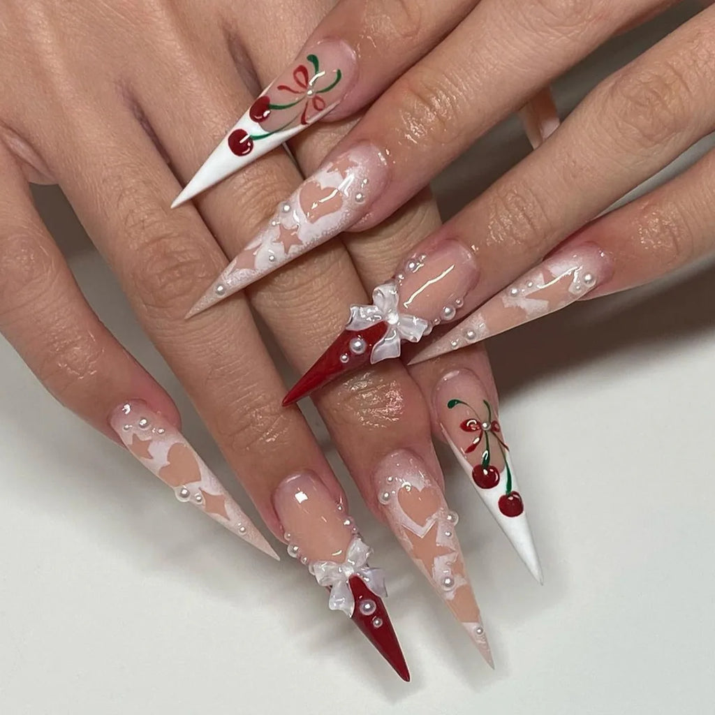 Faux ongles press-on noirs design artistique – Motifs graphiques, effet 3D, style audacieux