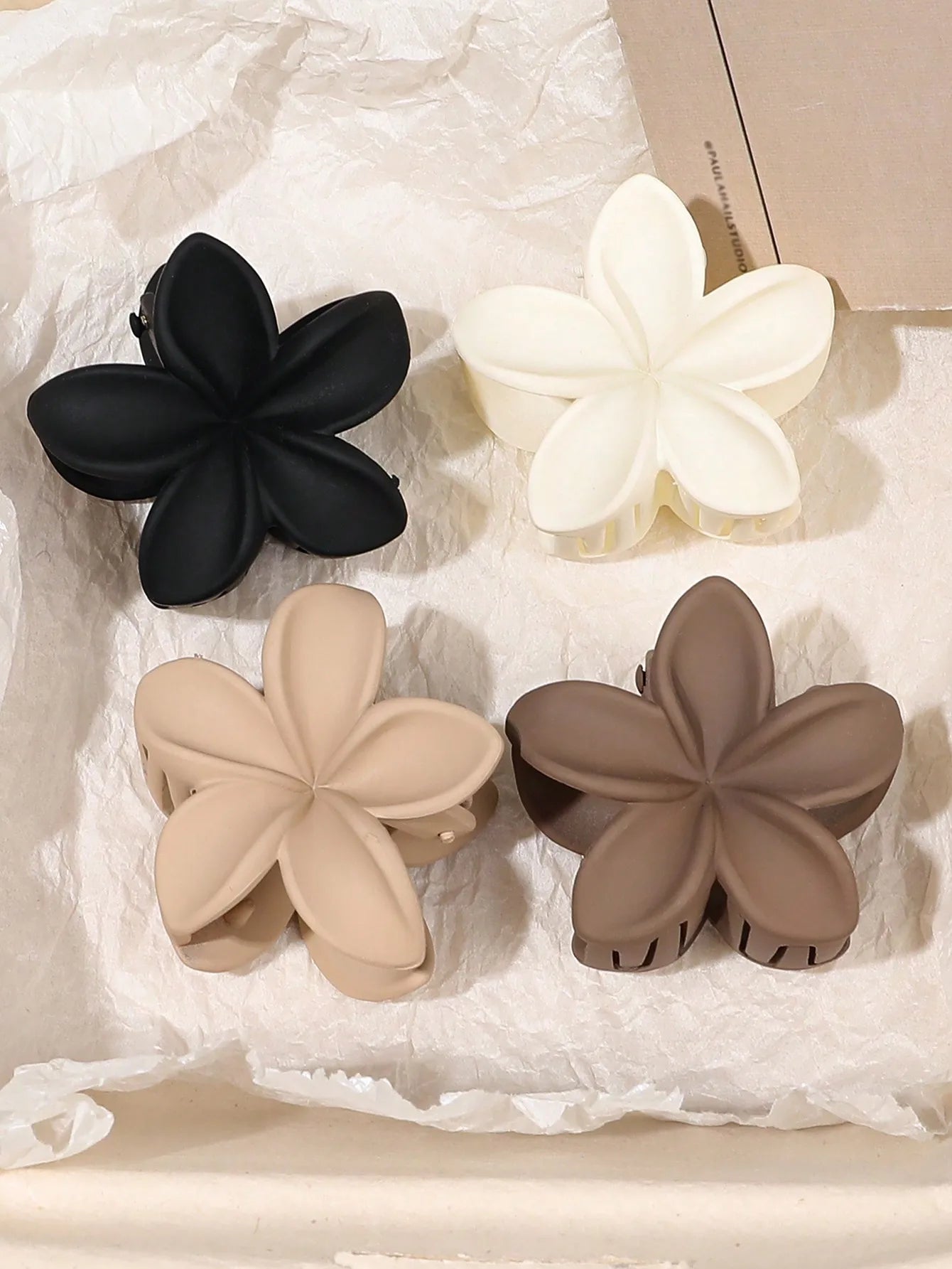 Lot de 4 pinces crabes fleurs multicolores – Accessoires cheveux antidérapants femme & fille