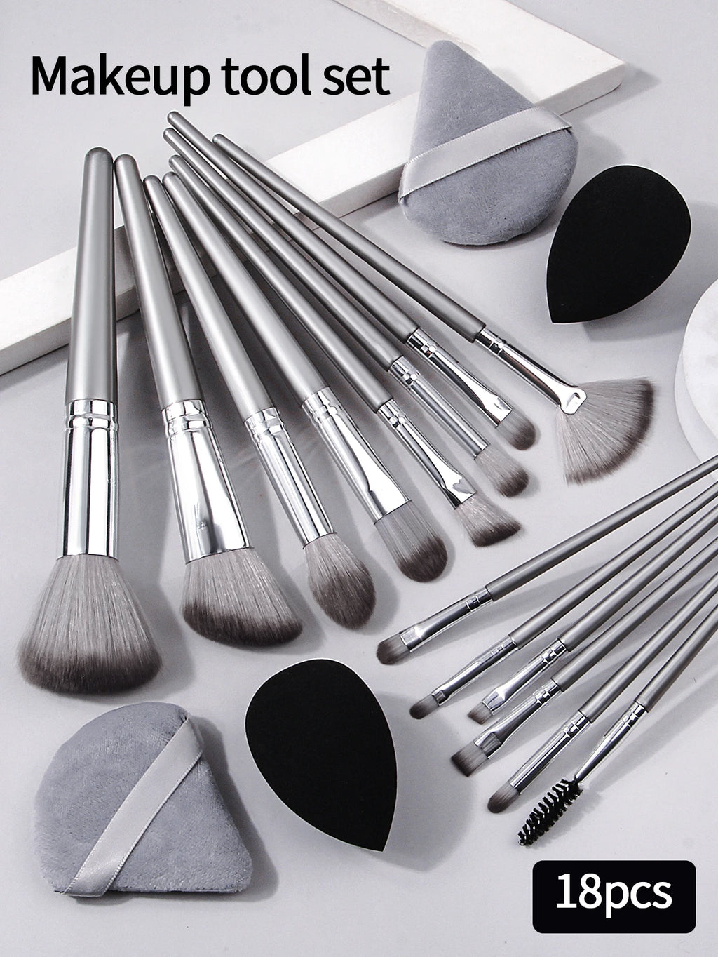 Set de pinceaux maquillage professionnel 14 pièces + éponges – Application précise & finition naturelle