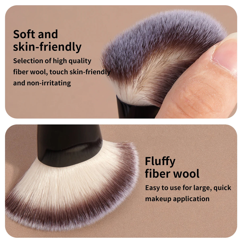 Set pinceaux maquillage MAANGE avec houppettes – Fond de teint, Contour & Poudre