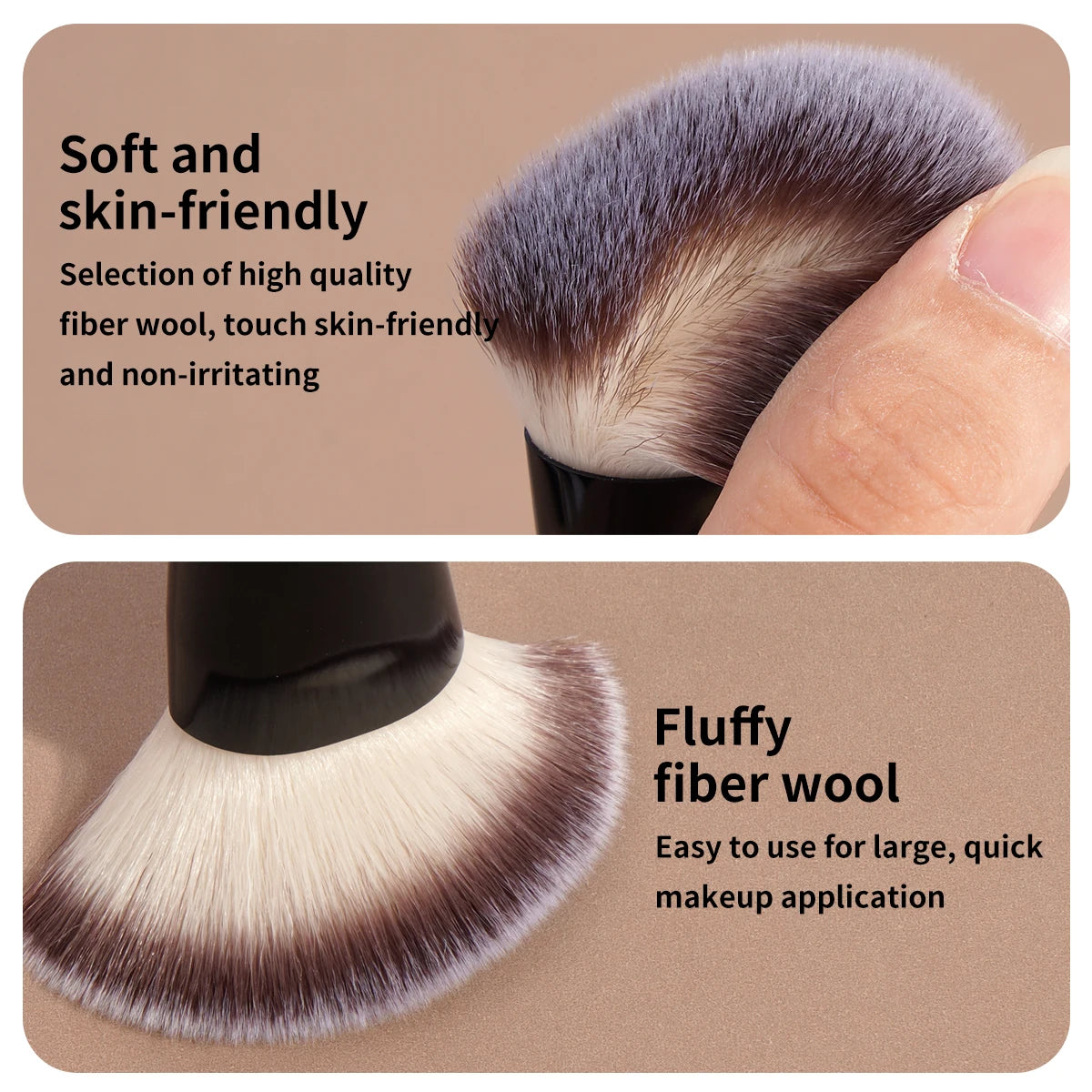 Set pinceaux maquillage MAANGE avec houppettes – Fond de teint, Contour & Poudre