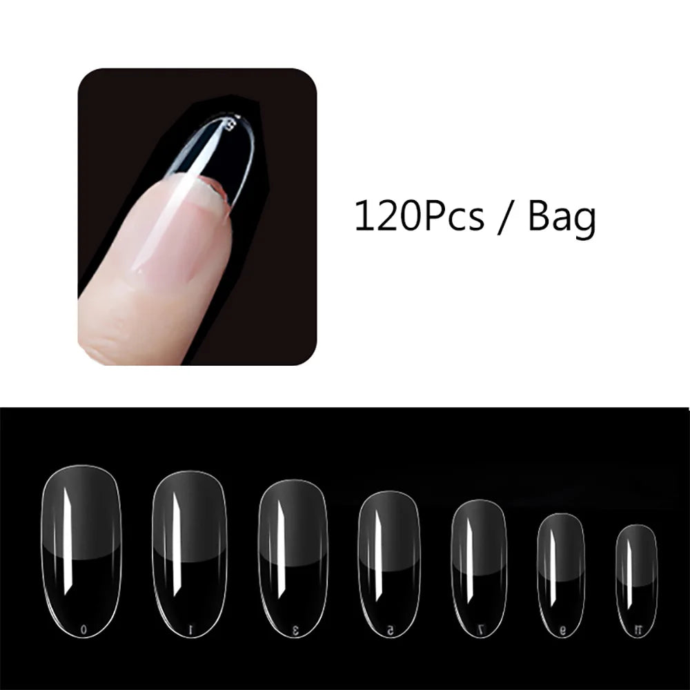 Capsules faux ongles press-on mates – Full cover, formes variées, 120 pièces