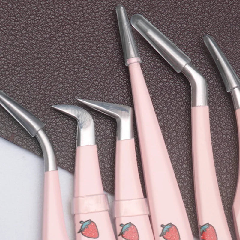 Pince à faux cils professionnelle incurvée – Pince anti-statique en acier inoxydable