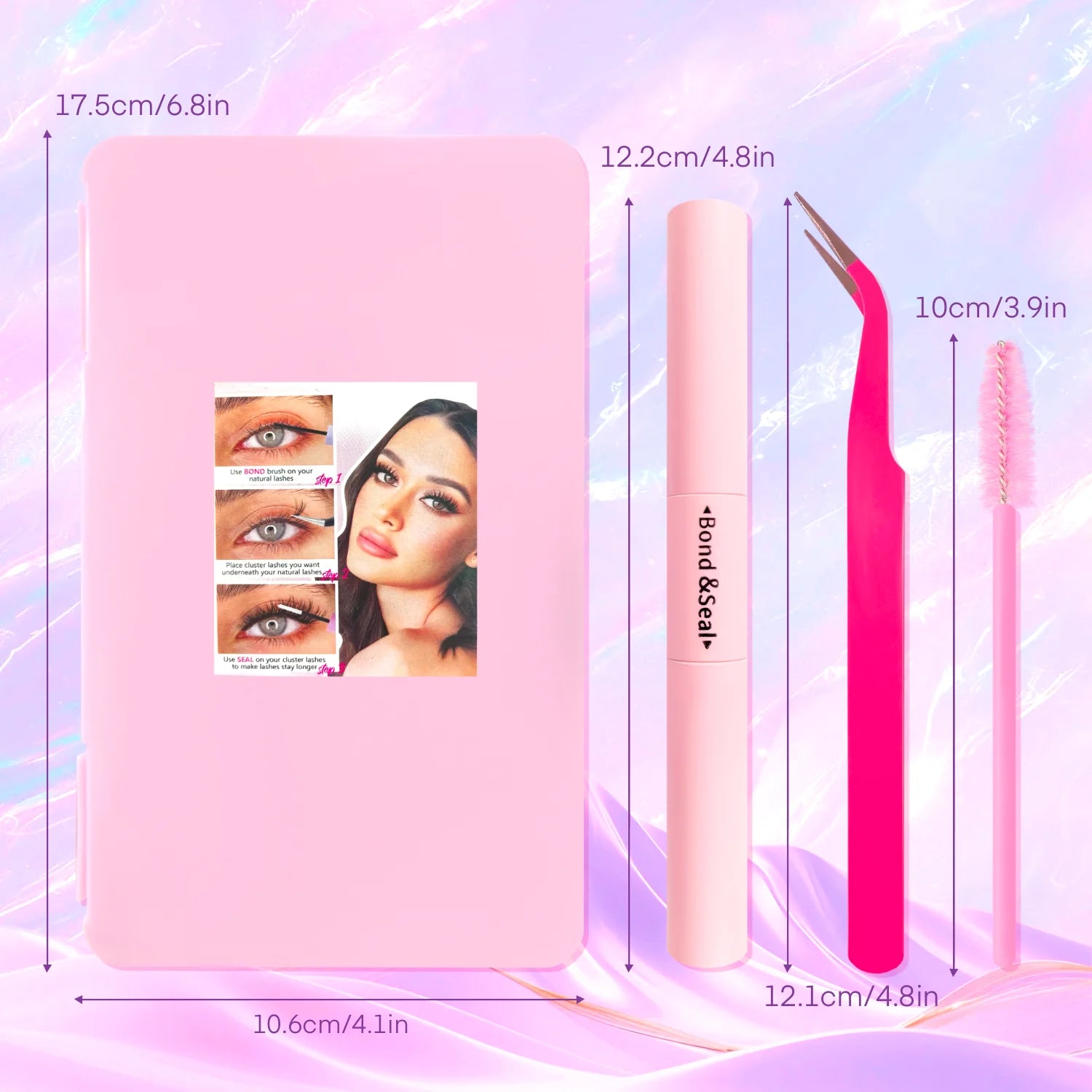 Kit extensions de cils DIY 200–720 pièces – Cils fluffy avec Bond & Seal inclus
