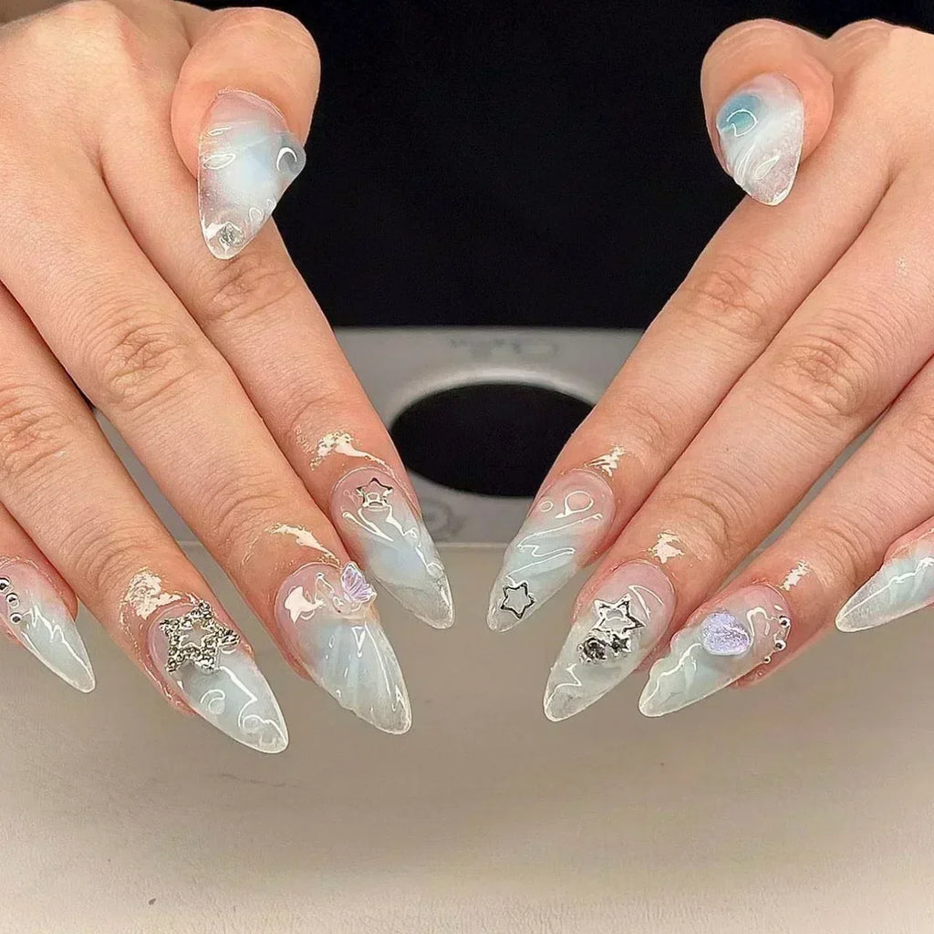 24 Faux ongles press-on design – Capsules ongulaires élégantes, plusieurs formes et styles