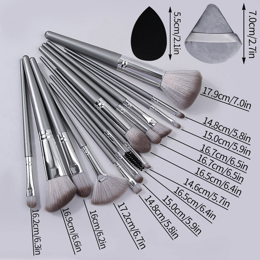 Set de pinceaux maquillage professionnel 14 pièces + éponges – Application précise & finition naturelle