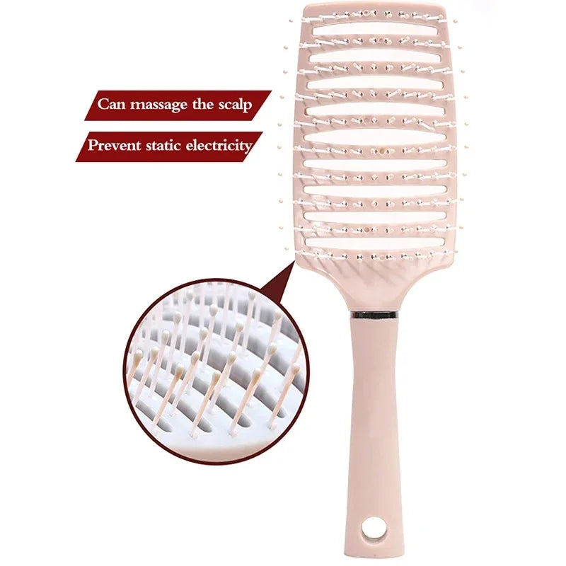 Brosse cheveux ajourée anti-casse – Brosse démêlante ventilée pour tous types de cheveux