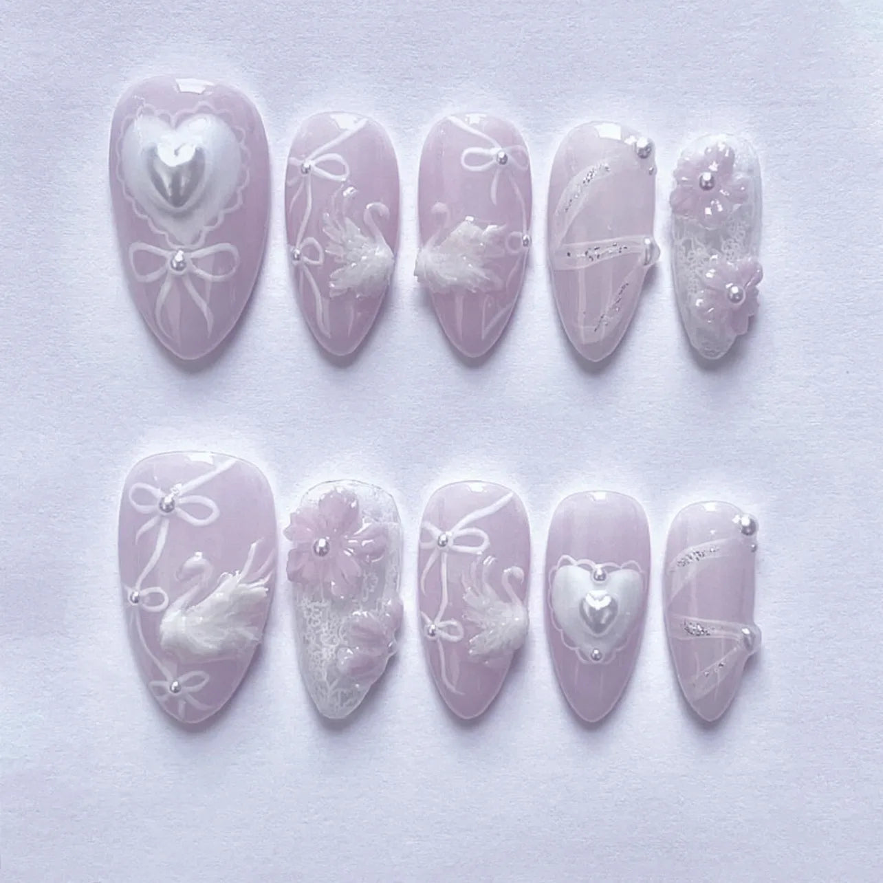 Faux ongles press-on 3D design – Capsules ongulaires effet relief, plusieurs styles