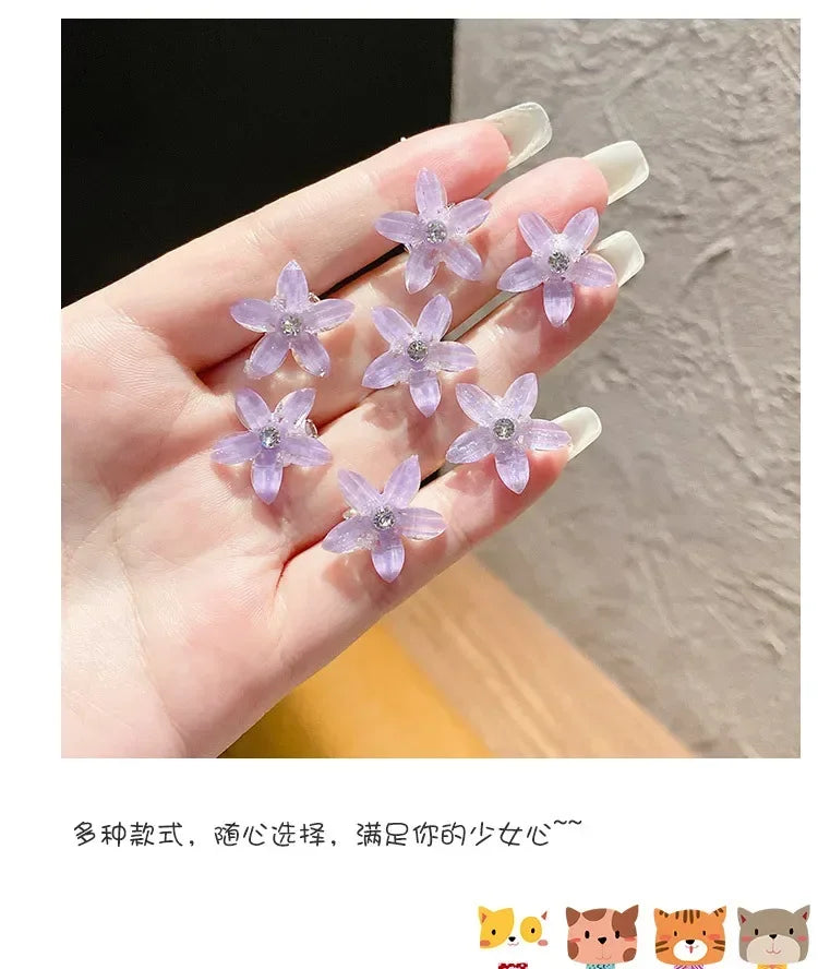 Lot de 10 mini pinces cheveux fleurs – Barrettes décoratives pour fille