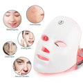 Masque LED visage & cou 7 couleurs – Appareil beauté lumineux sans fil pour soin de la peau