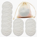 Cotons démaquillants réutilisables en bambou – Lot de 12 disques lavables doux pour la peau
