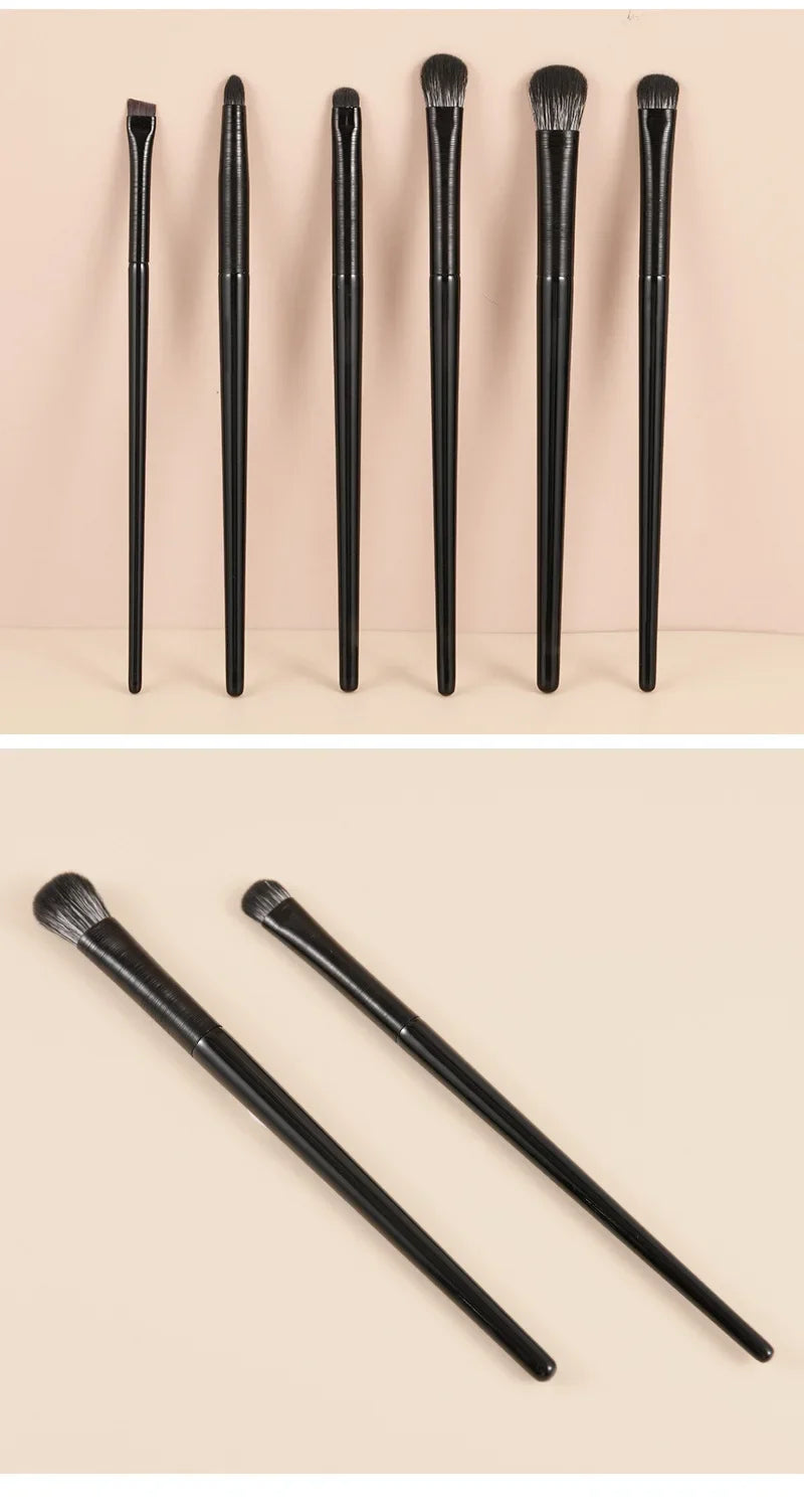 Set de pinceaux yeux professionnel – 6 pinceaux précision pour ombres, eyeliner & sourcils