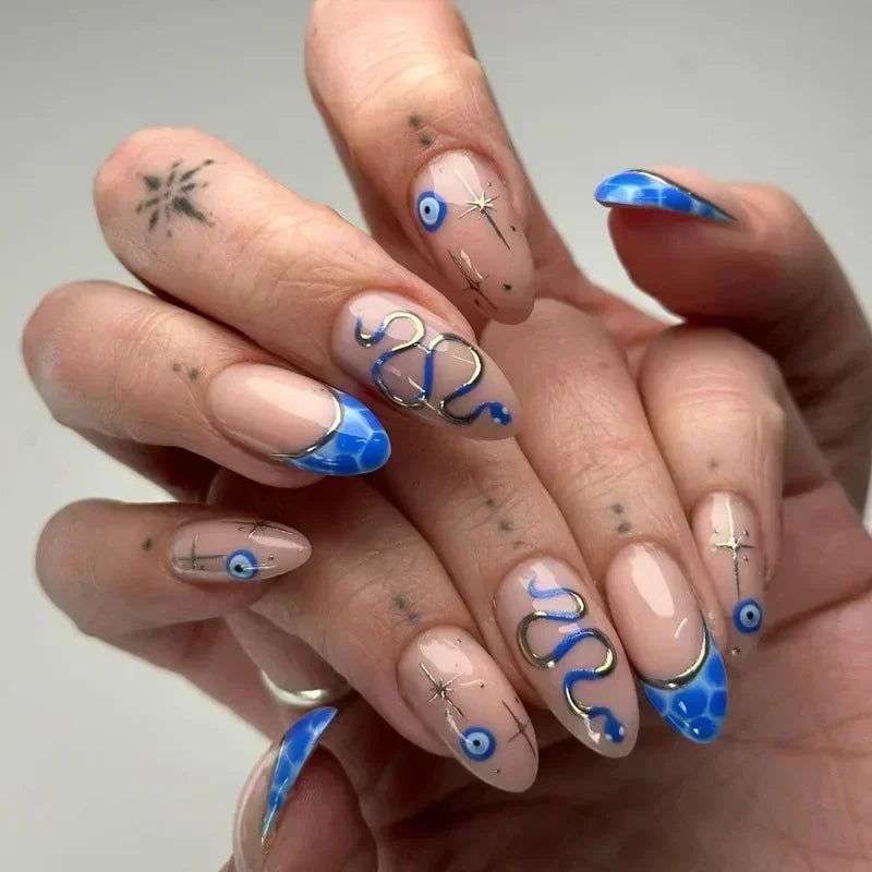 24 Faux ongles press-on design – Capsules ongulaires élégantes, plusieurs formes et styles