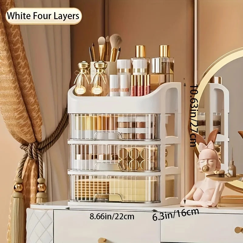 Boîte de rangement maquillage grande capacité – Organisateur cosmétique multicouche transparent