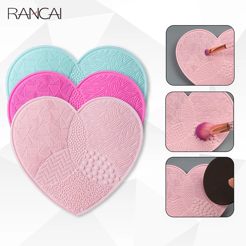 Tapis nettoyeur pinceaux maquillage en silicone – Pad de nettoyage avec ventouse – Nettoyage manuel précis