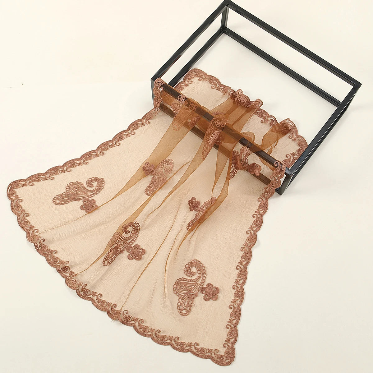 Foulard bandana carré en dentelle paisley – Écharpe légère et élégante femme