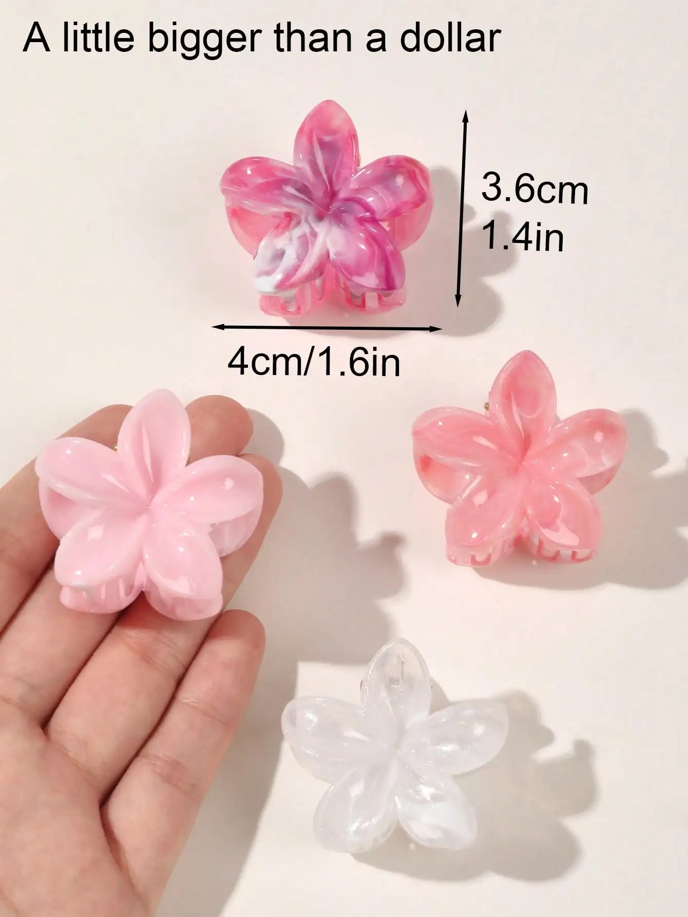 Lot de 4 pinces crabes fleurs multicolores – Accessoires cheveux antidérapants femme & fille