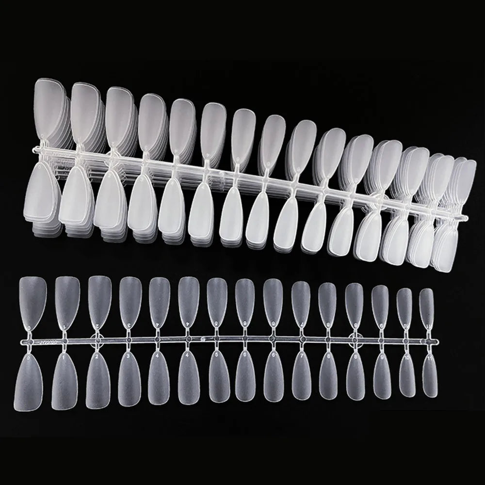 Capsules faux ongles press-on mates – Full cover, formes variées, 120 pièces