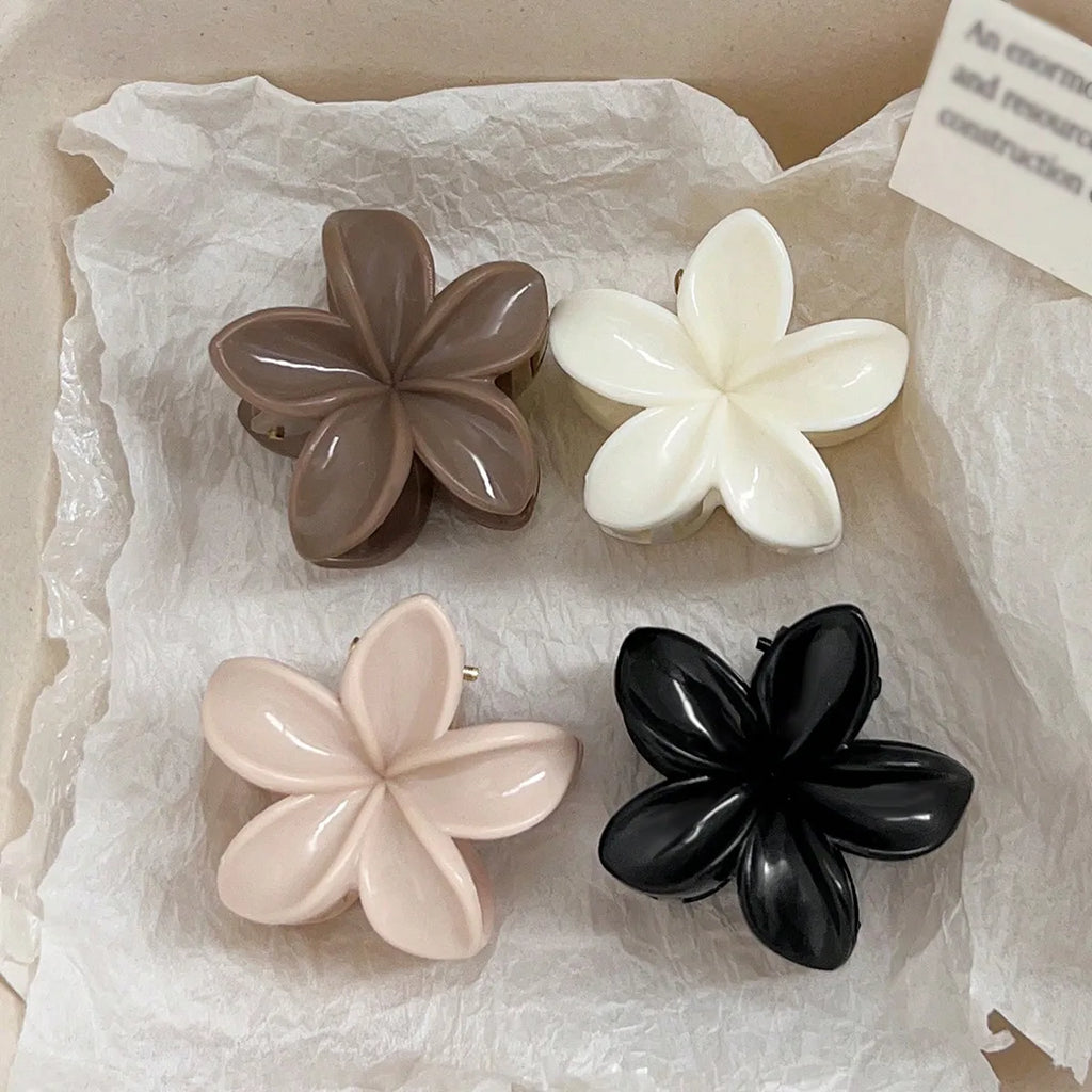 Lot de 4 pinces crabes fleurs multicolores – Accessoires cheveux antidérapants femme & fille