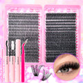 Kit extensions de cils DIY 200–720 pièces – Cils fluffy avec Bond & Seal inclus