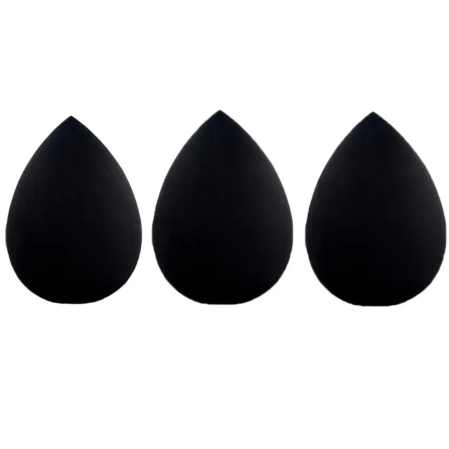 Set de 3 éponges de maquillage noires – Beauty Blender ultra-douces à l’eau