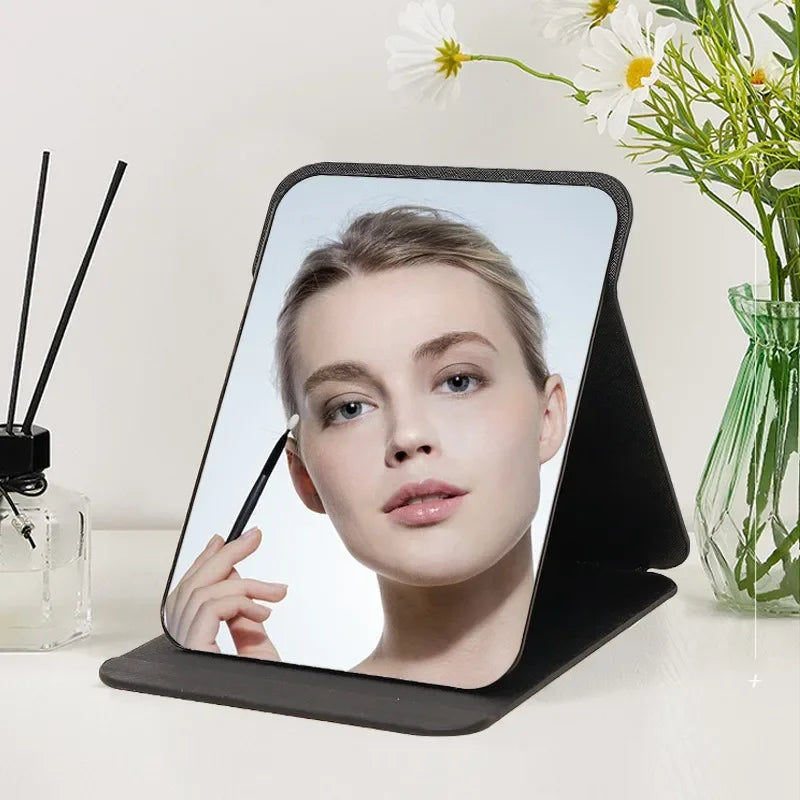 Miroir de maquillage pliable portable – Miroir de table compact sans éclairage