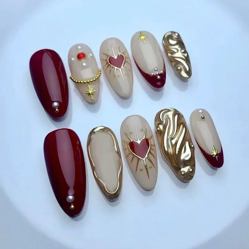 Faux ongles press-on 3D design – Capsules ongulaires effet relief, plusieurs styles