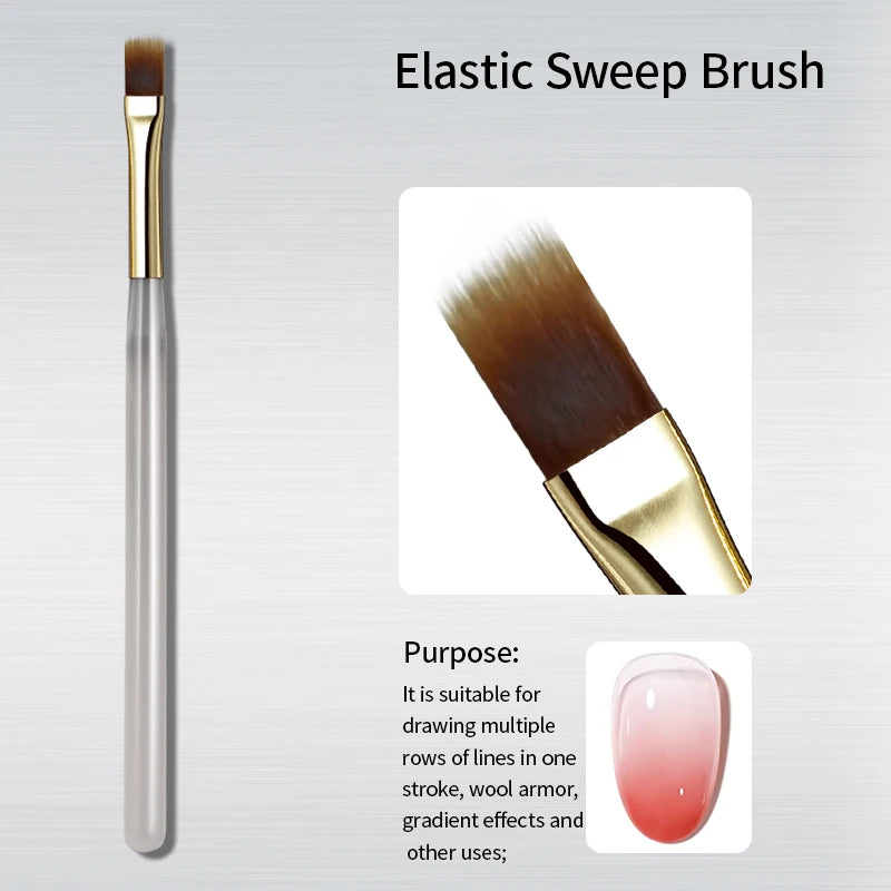 Pinceau Nail Art dégradé – Elastic Sweep Brush pour effets lissés
