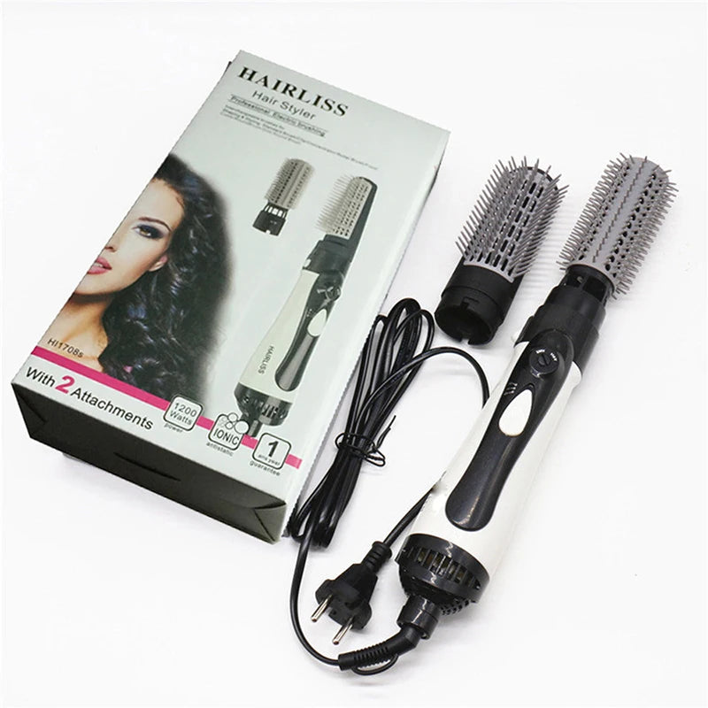 Brosse soufflante 3-en-1 ionique – Sèche-cheveux brosse volumisante lissante et bouclante