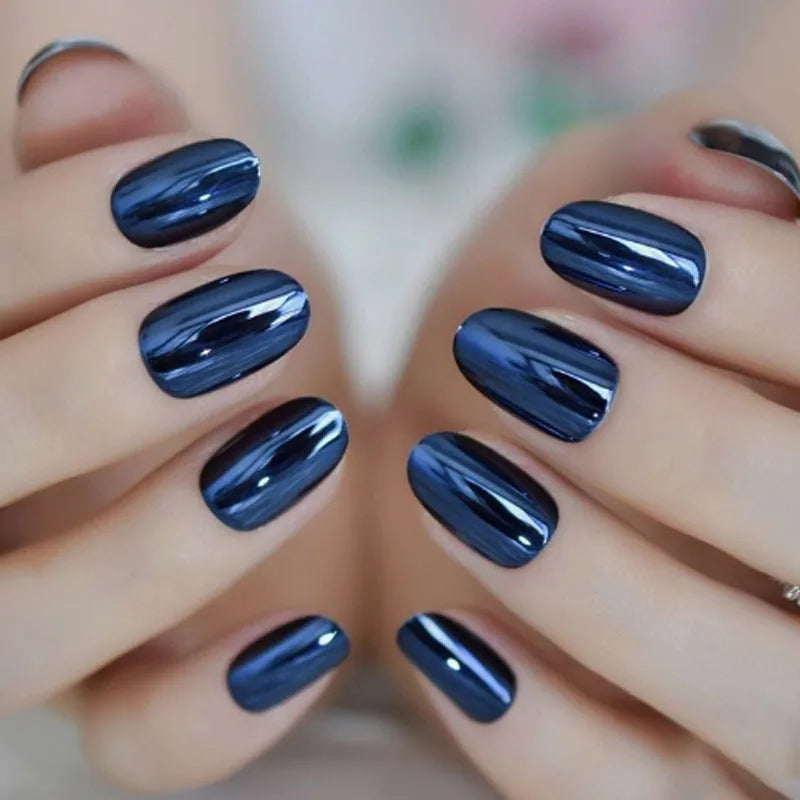 Faux ongles press-on courts carrés – Couleurs unies – 24 pièces