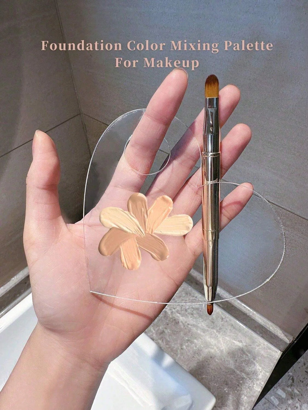 Palette de mélange maquillage en acrylique avec spatule – Fond de teint, fards & pigments