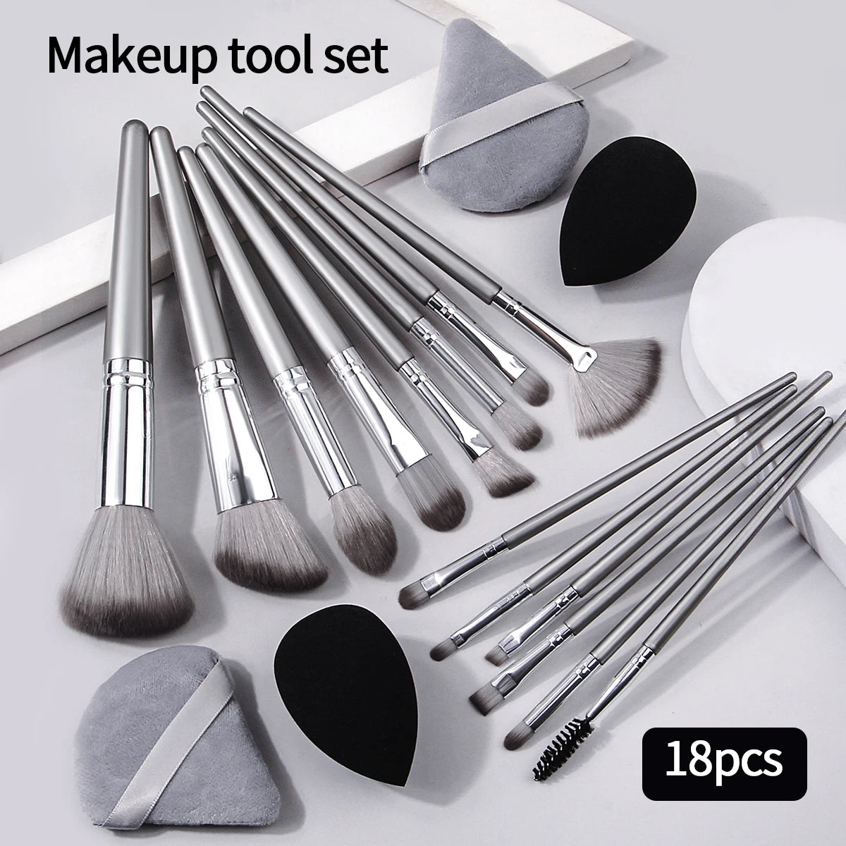 Set de pinceaux maquillage professionnel 14 pièces + éponges – Application précise & finition naturelle