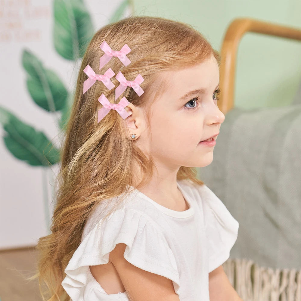 Lot de 10 mini pinces nœuds– Barrettes cheveux fille style ballet