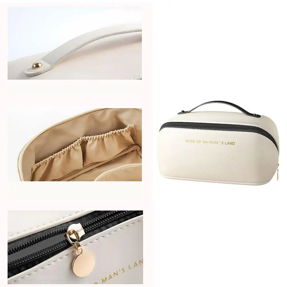 Trousse de maquillage rigide élégante – Organisateur beauté premium avec compartiments & poignée