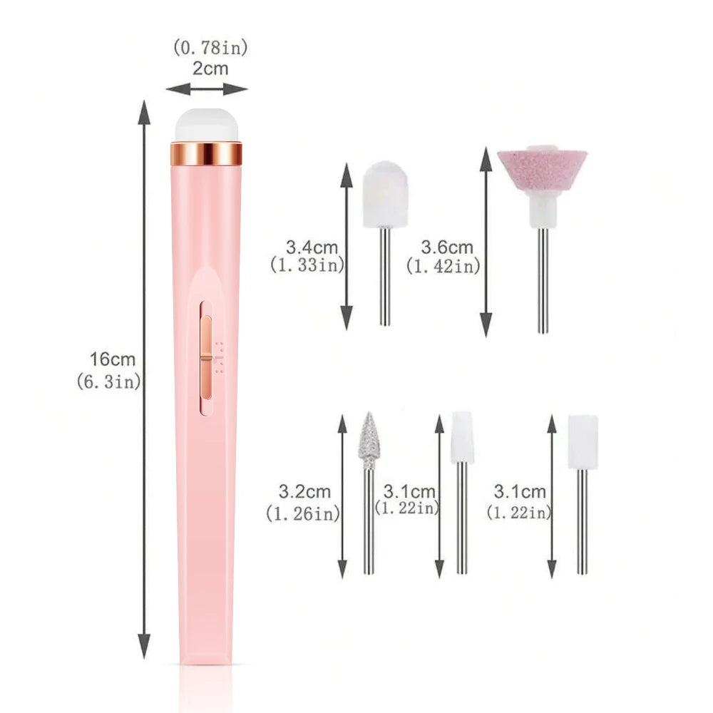 Ponceuse à ongles électrique portable – Kit manucure USB avec embouts et LED