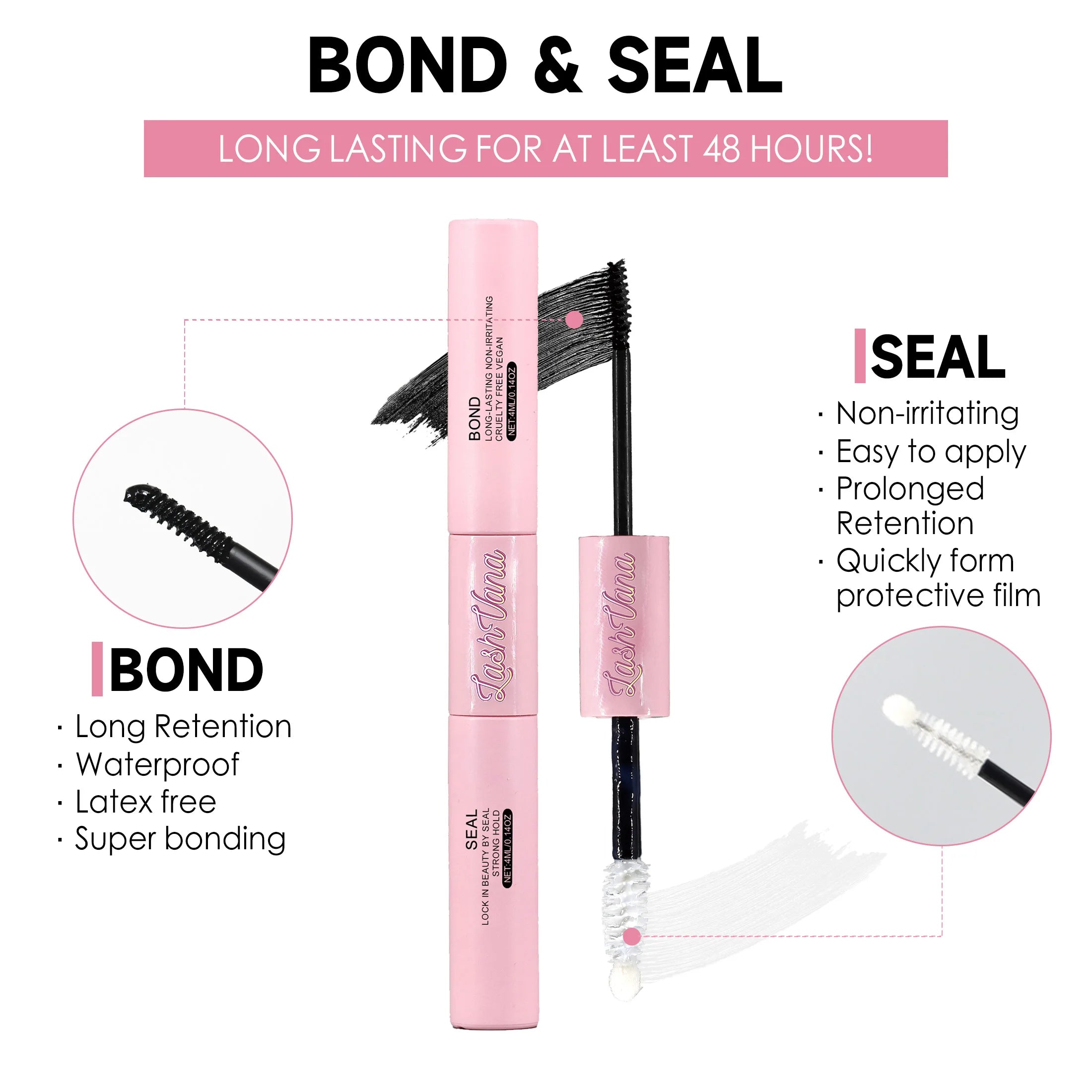 Colle cils Bond & Seal 8 ml – Fixation extra forte pour extensions de cils DIY