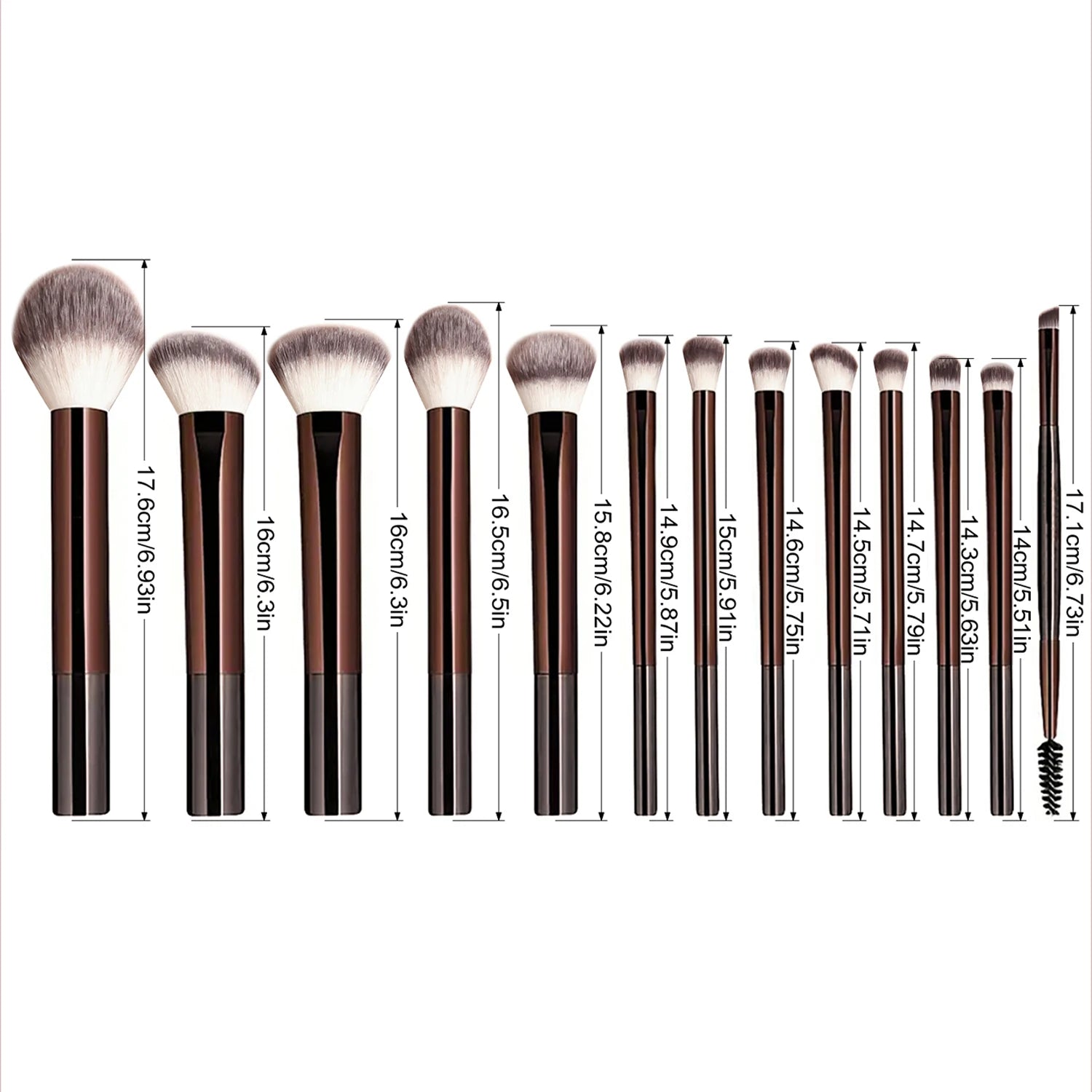 Set de 13 pinceaux maquillage professionnels – Visage & Yeux (Fond de teint, Poudre, Blush, Yeux)