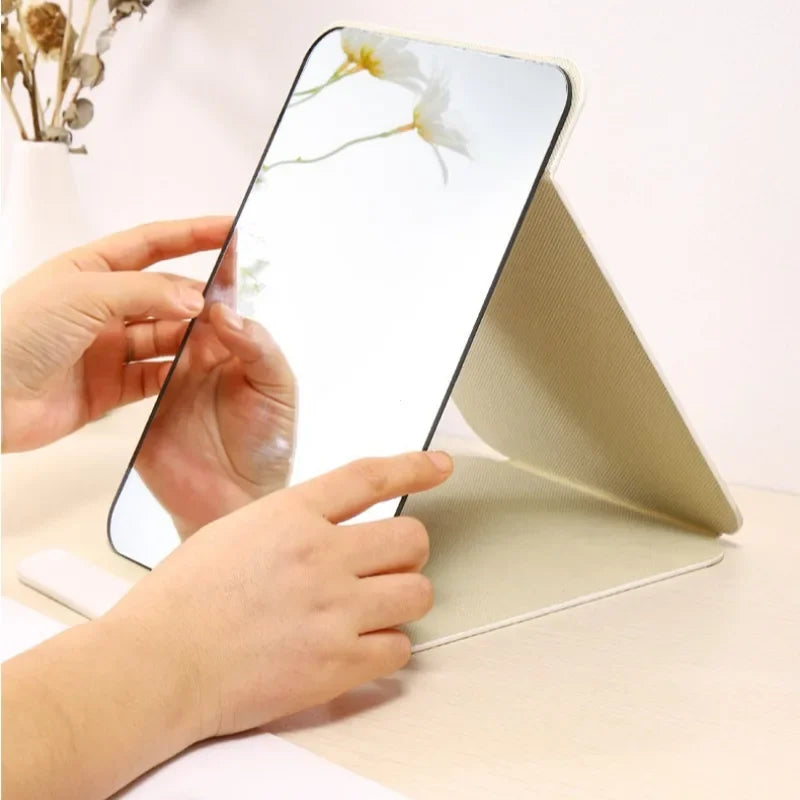 Miroir de maquillage pliable portable – Miroir de table compact sans éclairage