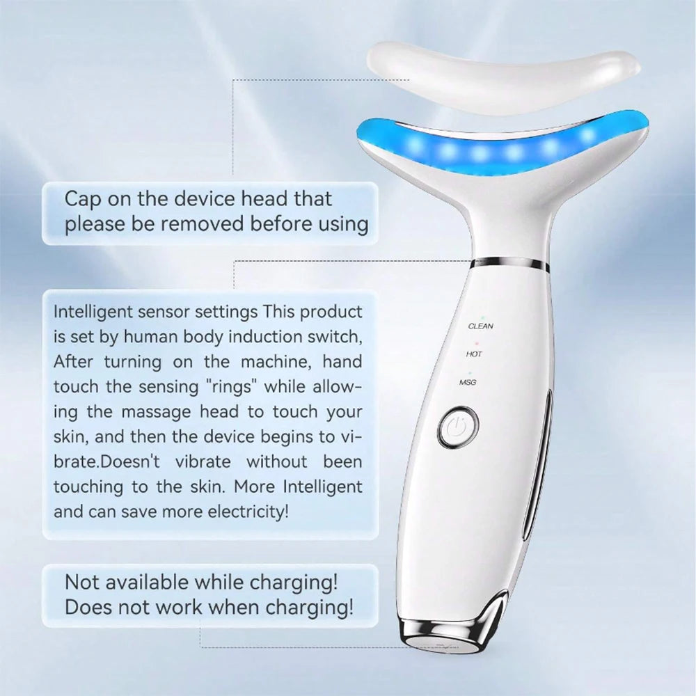 Appareil massage visage & cou LED – Lifting, anti-âge et raffermissement