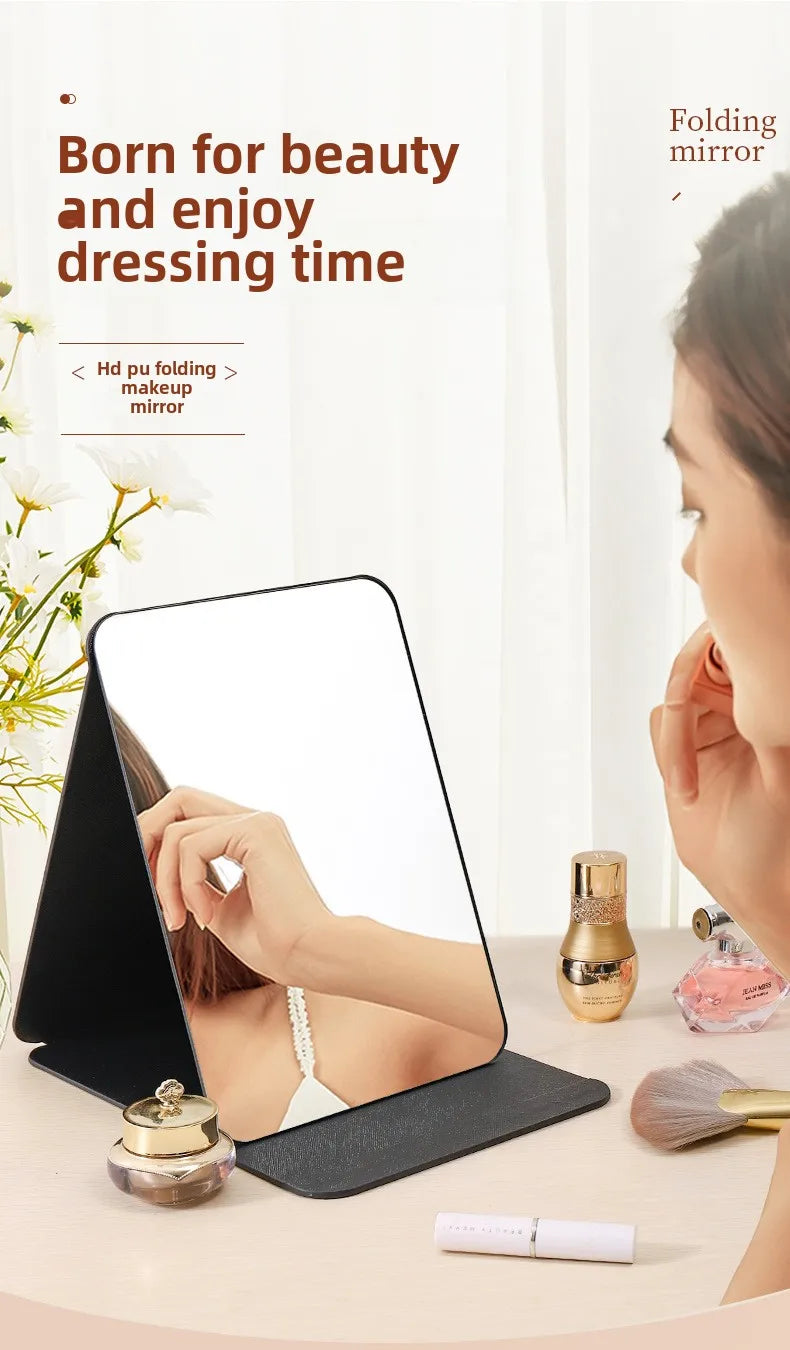 Miroir de maquillage pliable portable – Miroir de table compact sans éclairage