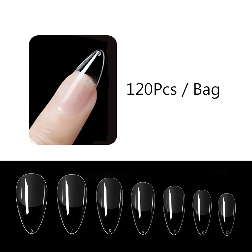 Capsules faux ongles press-on mates – Full cover, formes variées, 120 pièces