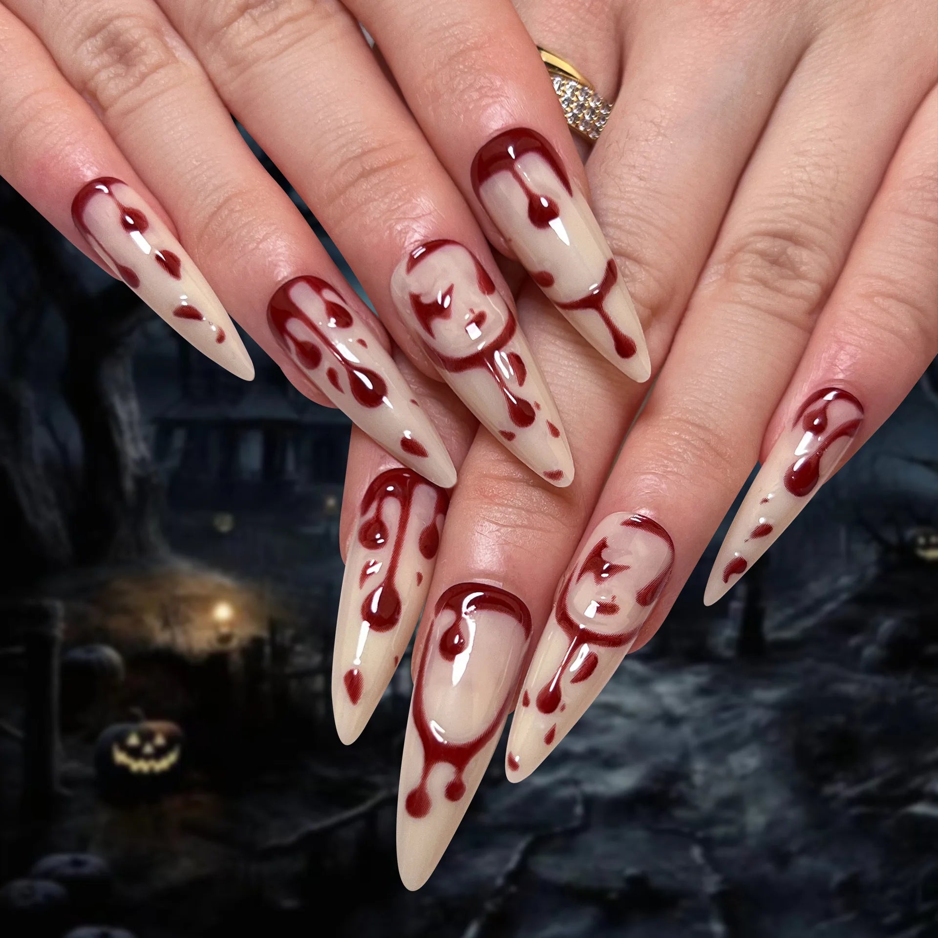 Faux ongles press-on noirs design artistique – Motifs graphiques, effet 3D, style audacieux