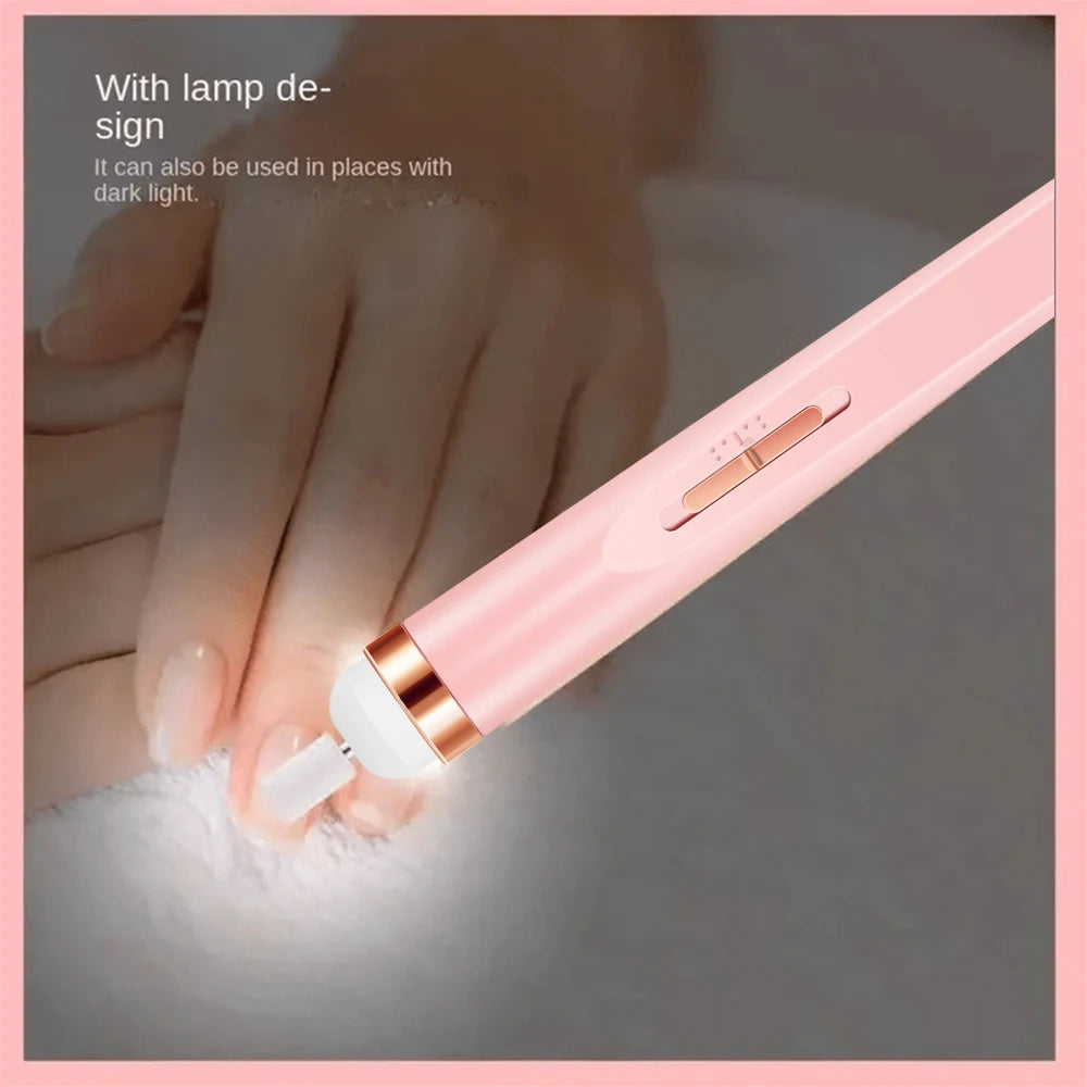 Ponceuse à ongles électrique portable – Kit manucure USB avec embouts et LED